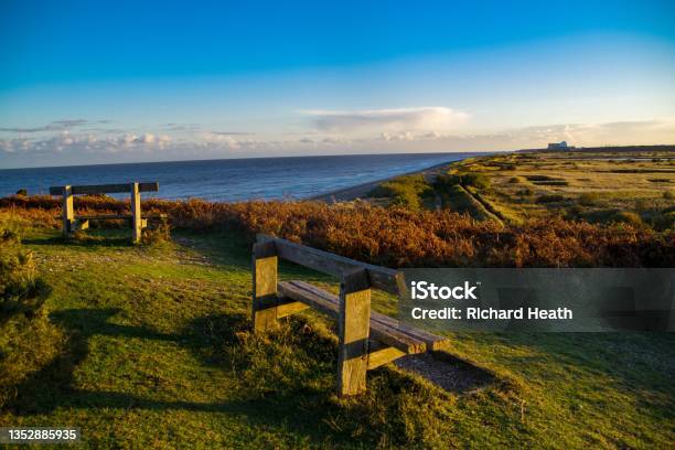 The Tranquil Dunes Marshes Of The Suffolk Coast Bathed In Late Autumn Sunlight East Anglia Uk Stock Photo - Download Image Now