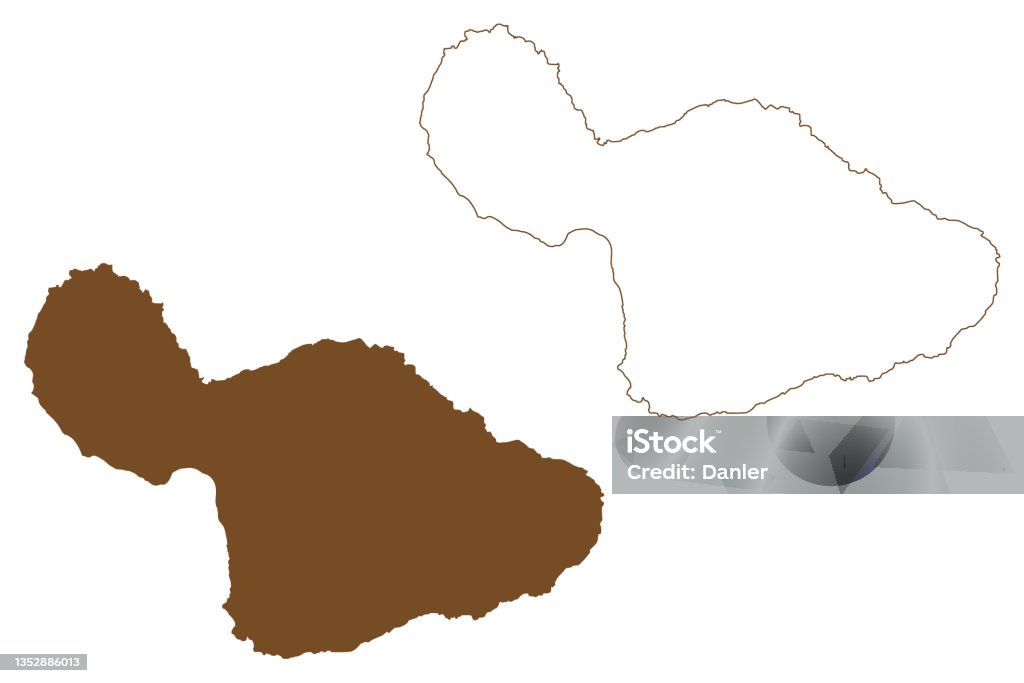 Maui Map Vector Maui Island Map Vector Illustration Scribble Sketch Hawaii Or The ...