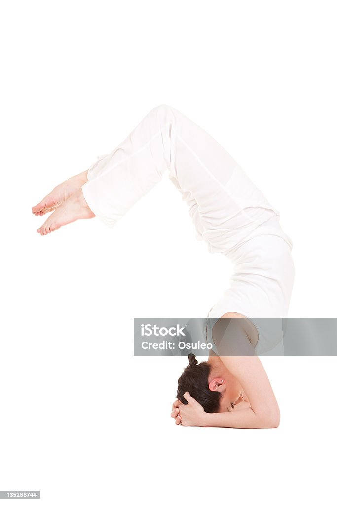 Jovem mulher a fazer exercícios de ioga - Royalty-free Adulto Foto de stock