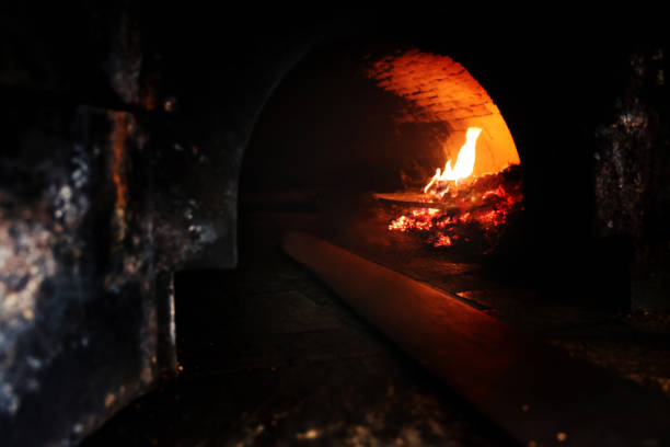 Fire wood burning in the oven
