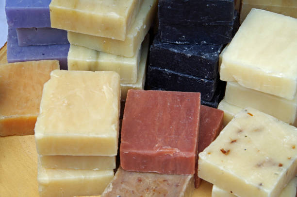 istock Colorful blocks of hand made soap 1352896701