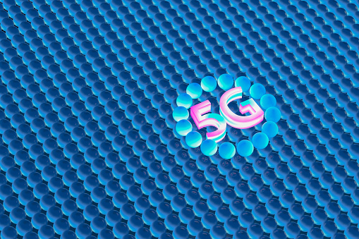 5G internet 3D illustration. Background 5G. Luminous 5G. High speed internet concept. Networking concept.