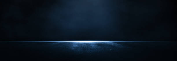 istock Blue Asphalt  dark street with smoke. 1352900235