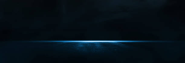 istock Asphalt blue dark street with smoke. Empty dark scene with light 1352900244