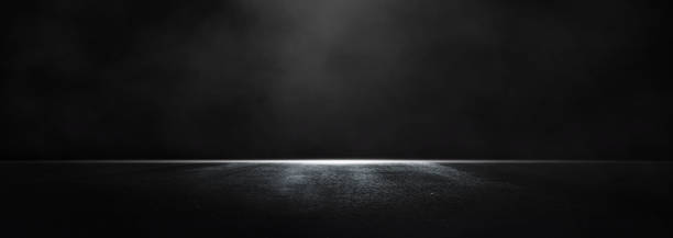 istock Dark street empty.  Asphalt abstract dark black background with  smoke. 1352900245