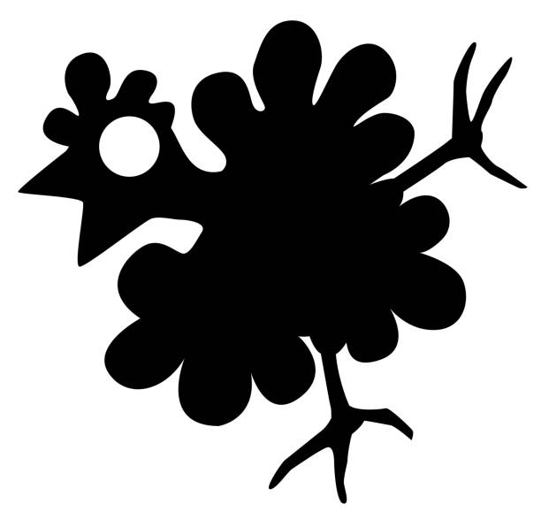 Chicken Tumble Stencil Chicken tumbling stencil black, vector illustration, horizontal, isolated crazy chicken stock illustrations