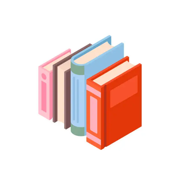 Vector illustration of Stack of different books