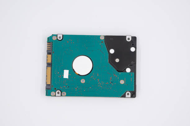 istock Old internal hard drive computer on white background, technology drive storage on isolated background, HDD notebook laptop hard drive 2,5 