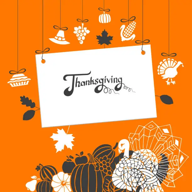 Vector illustration of Thanksgiving design with Banner.