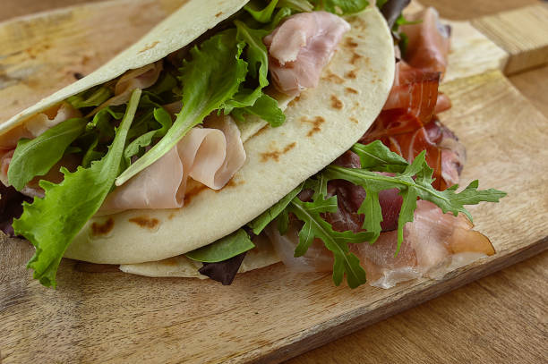 istock Piadina romagnola, italian flatbread sandwich 1352917796