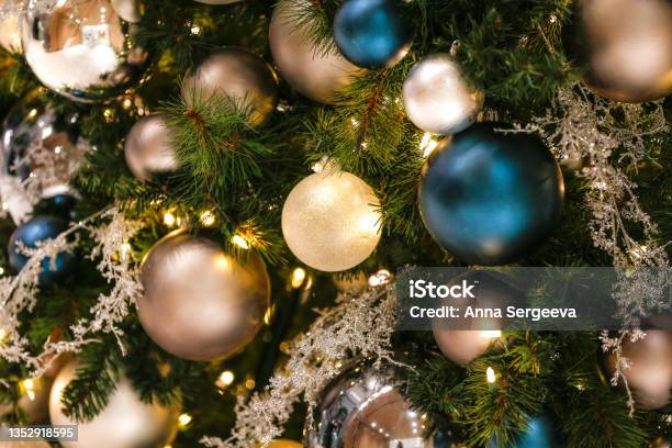 Christmas Tree Stock Photo - Download Image Now - Christmas Tree, Christmas Ornament, Blue