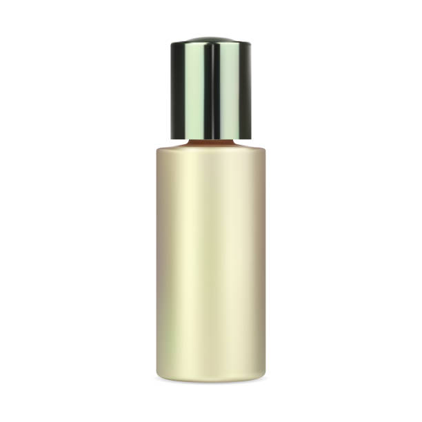 istock Water make up remover bottle, gold plastic tube 1352919380