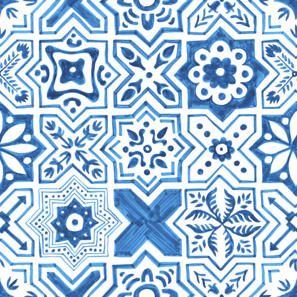 ilustraciones, imágenes clip art, dibujos animados e iconos de stock de patrón marroquí sin costuras. - creativity floral pattern illustration and painting square