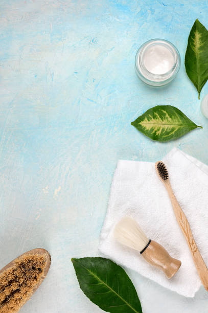 istock Flat lay of spa cosmetic with bamboo and bio cream 1352923817