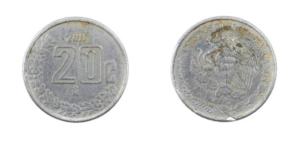 istock Mexico twenty centavos coin on a white isolated background 1352933837