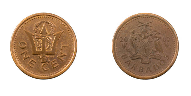 istock Barbados one cent coin on a white isolated background 1352933886