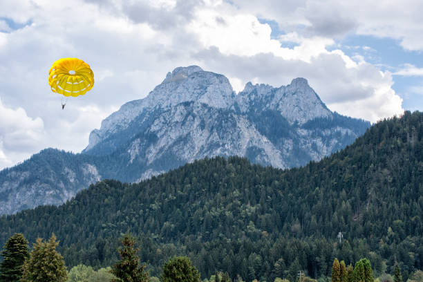 istock A parachute above high Alps mountains. 1352934262