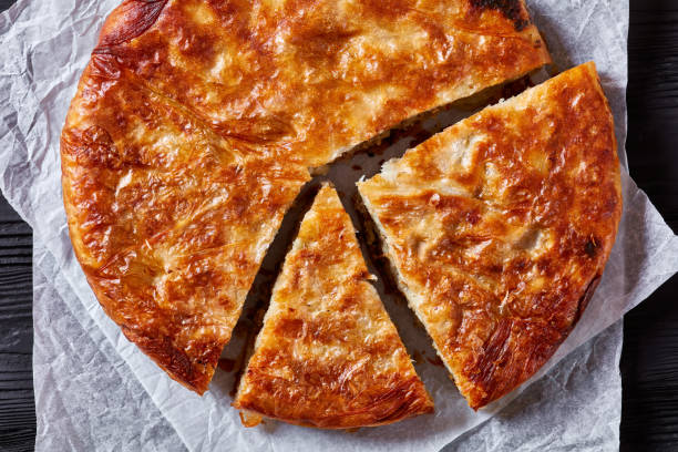 istock Borek is a savory phyllo pastry pie with stewed meat fillings, mediterranean cuisine 1352936507