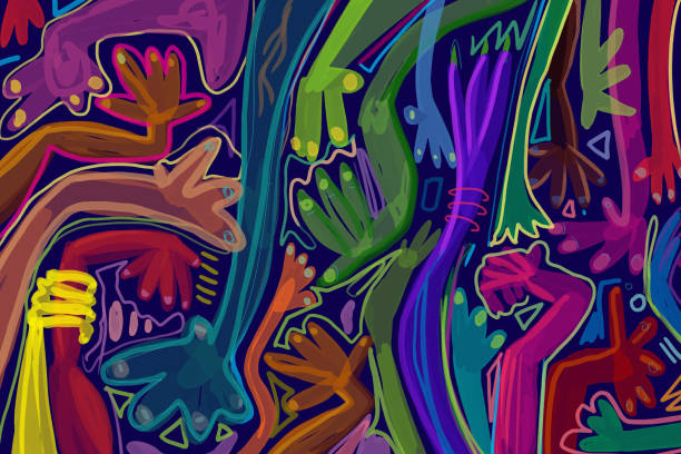 różnorodność na naszej planecie - afroamerykanin stock illustrations