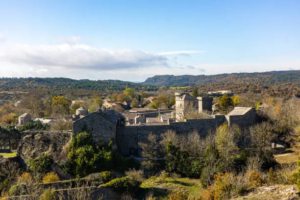 View of the medieval village of La Couvertoirade in Larzac