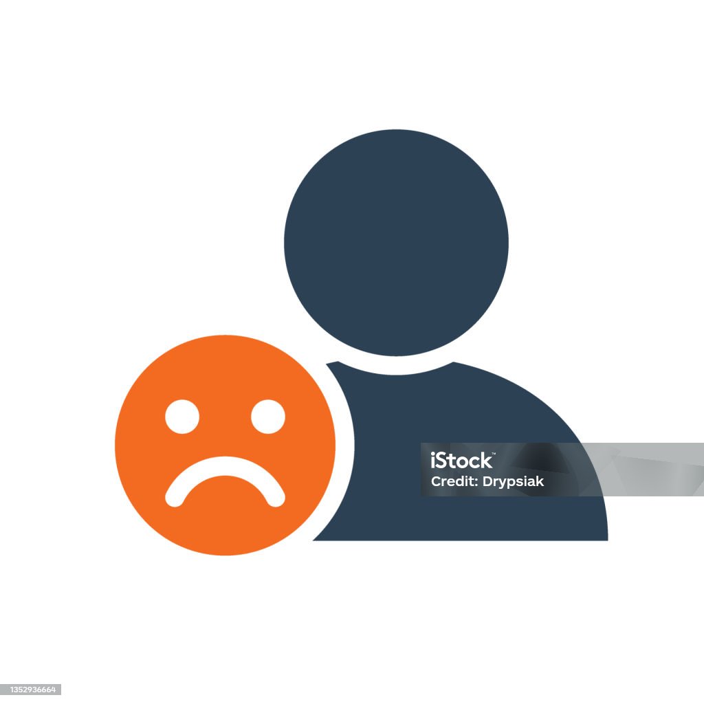 Vetores de Perfil Do Usuário Com Ícone De Linha Facial Triste Classificação  Triste Antipatia Símbolo De Feedback e mais imagens de Ícone de Computador  - iStock