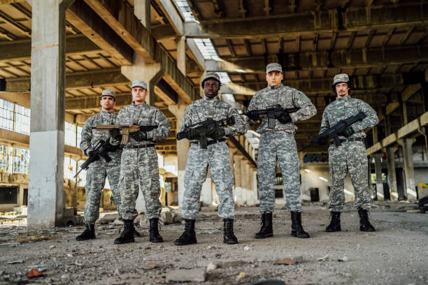 istock Soldiers with shotguns 1352937759