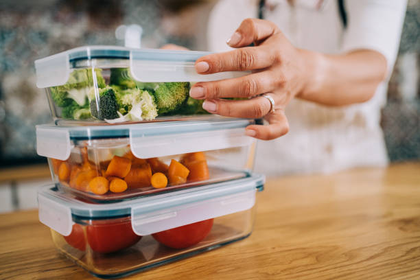 vegetable storage. - storage containers imagens e fotografias de stock