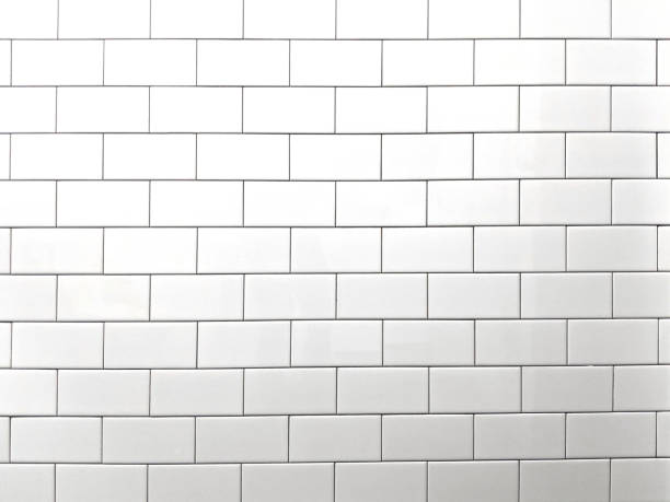 carrelage mural de salle de bain blanc sans couture. motif, texture de brique pour l’arrière-plan - sol carrele photos et images de collection