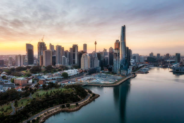 d syd millers cbd rise - sydney australia the rocks city australia imagens e fotografias de stock