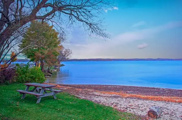 Picnic Table on Torch Lake-Michigan