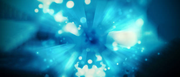 istock Abstract bright glitter futuristic technology background with fractal horizon. blue background. Bokeh background. HUD element. Technology concept. Big data. 3d illustration. 1352952204