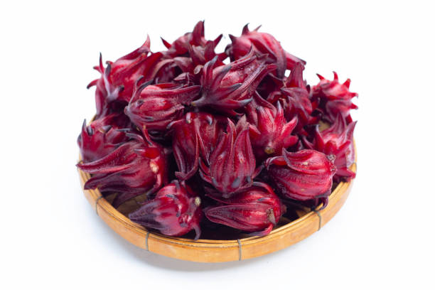 istock Roselle flower isolated on white background. 1352954088