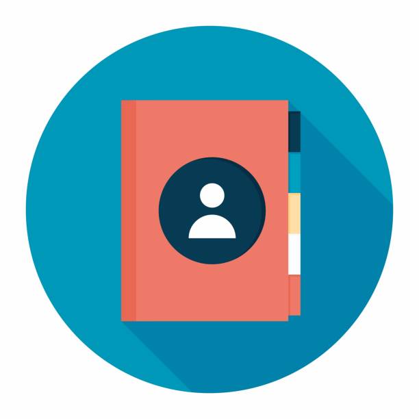 ikona telefonu a adresáře plochý - adresář stock ilustrace