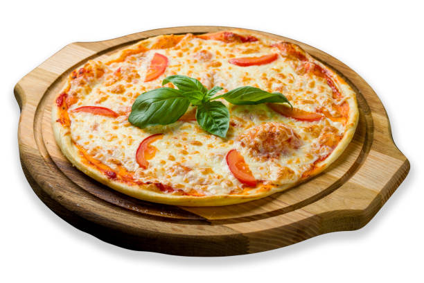 istock Italian pizza Margherita isolated on white background 1352956445