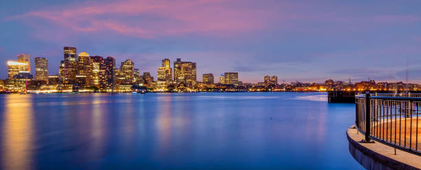 istock Boston Harbour skyline and Financial District  in Massachusetts, USA 1352959523