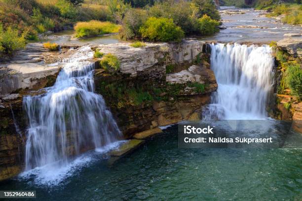 Lundbreck Falls Crowsnest River Alberta Stock Photo - Download Image Now - Alberta, Landscape - Scenery, Waterfall