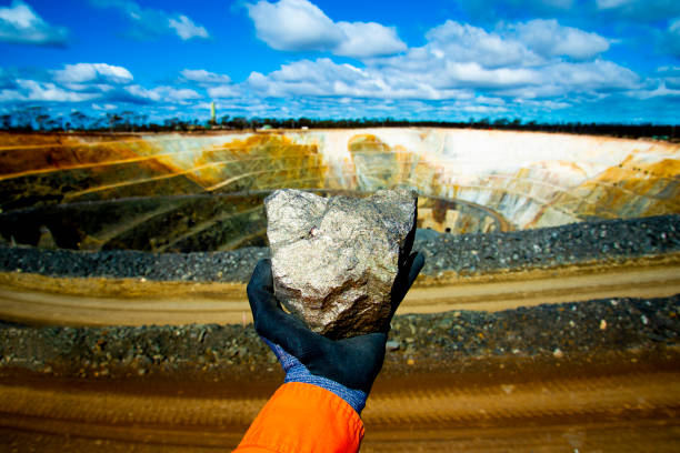 Nickel Ore Rock Massive Sulfide Nickel Ore Rock precious metals stock pictures, royalty-free photos & images