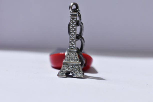 istock Paris steel Eiffel tower keychains with pen drive. 1352974213