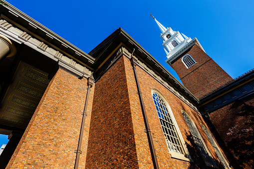 St John's College Chapel Cambridge UK drone aerial