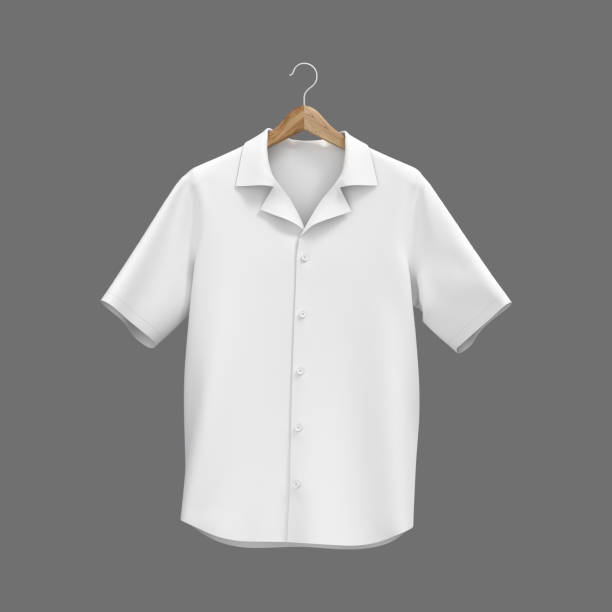 mockup della camicia da campo a maniche corte - short sleeve shirt foto e immagini stock