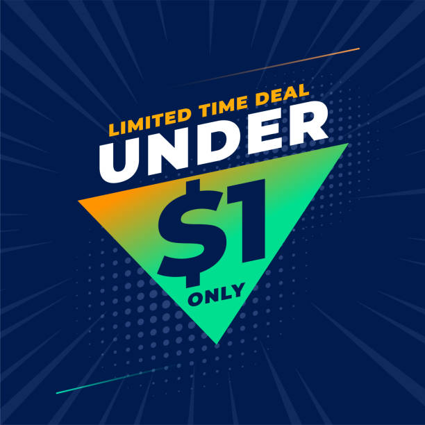 Under One Dollar Sale Banner For Promotion Stock Illustration