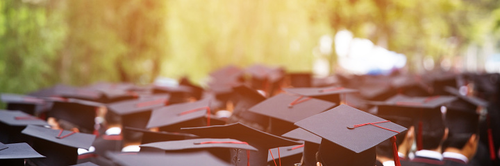 Graduation Blur Image Blur Education Group Of Graduates During Commencement Concept ...