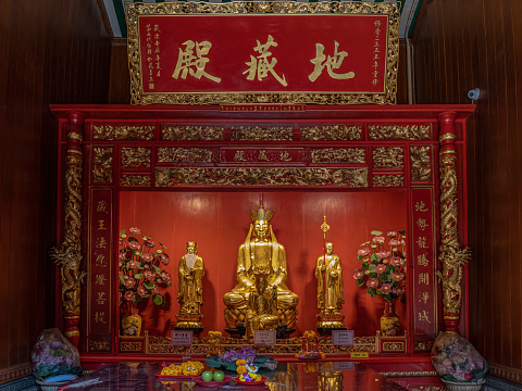 Go to make merit at a Chinese temple that is famous for both Thais and ASEAN countries. located in china town area, Bangkok, Thailand\nApril 1, 2020