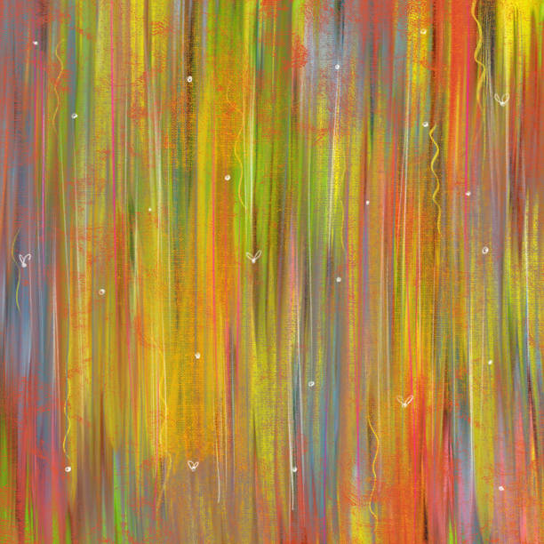 istock Abstract art oil paints canvas painting bright color yellow orange background 1353009267