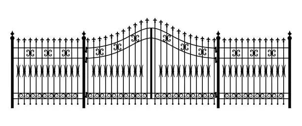 Vector illustration of Wrought iron fence, vector illustration design