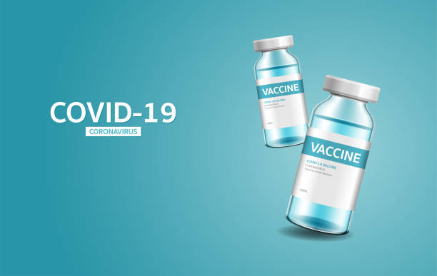 istock Coronavirus vaccine Covid-19 vector background. Vaccine vial for covid19 immunization treatment. Isolated vector illustration 1353017839