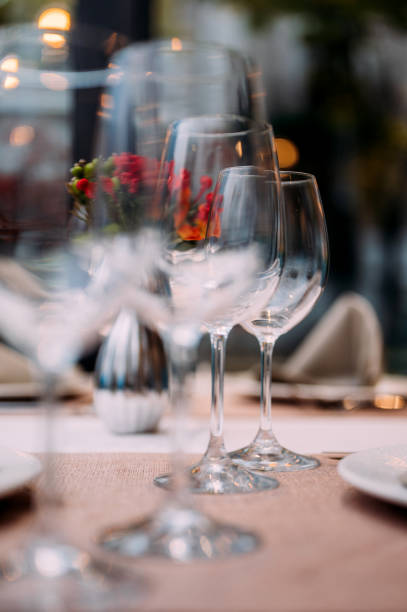 istock Wine glasses in the dining room 1353023636