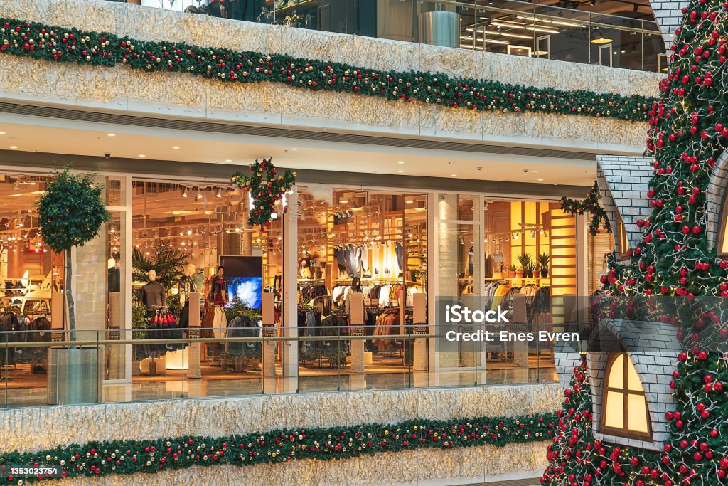 Christmas celebration at shopping mall Christmas tree, Shopping mall, Celebration Christmas Stock Photo