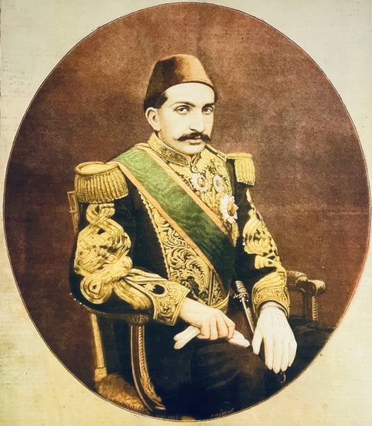 ilustrações, clipart, desenhos animados e ícones de abdul-hamid khan, governante do império otomano - president men cartoon old