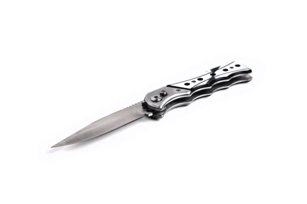 istock silver folding knife on a white background close-up 1353032766